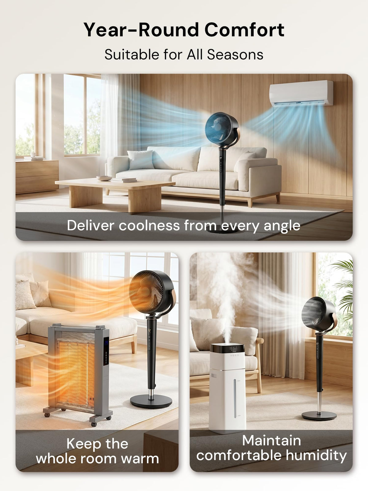 Black Adjustable Pedestal Fan with Oscillation I34314