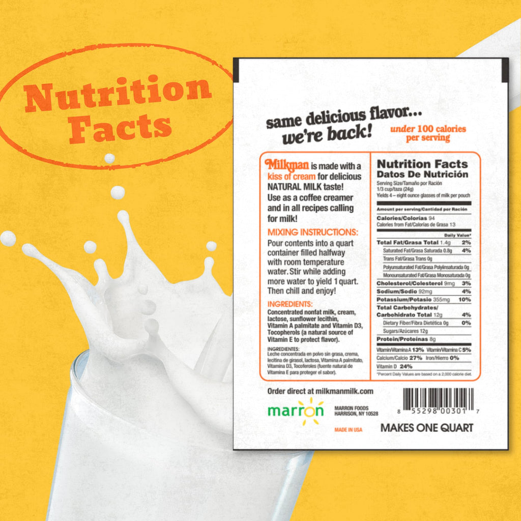 Low-Fat Instant Dry Milk Powder Packets 18 Pack B5839