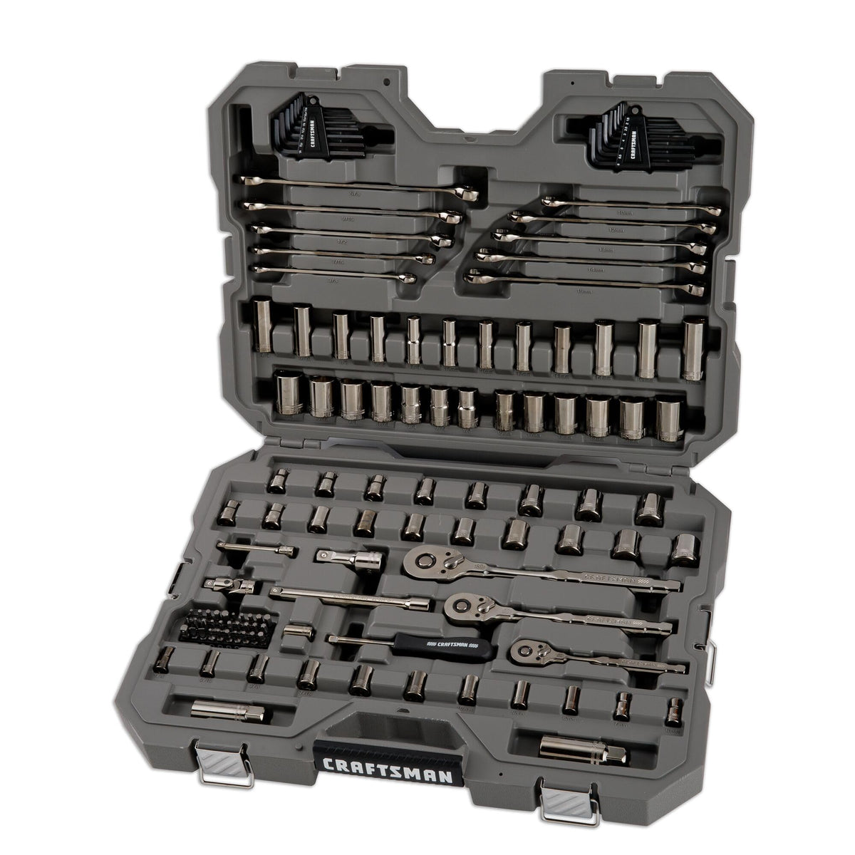 121-Piece Gunmetal Chrome Mechanics Tool Set with Hard Case U966793