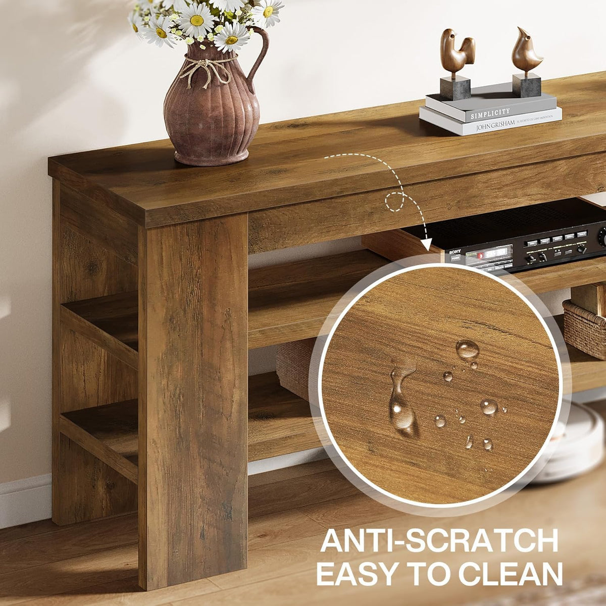 47" TV Stand with 3-Tier Open Storage Shelves L682