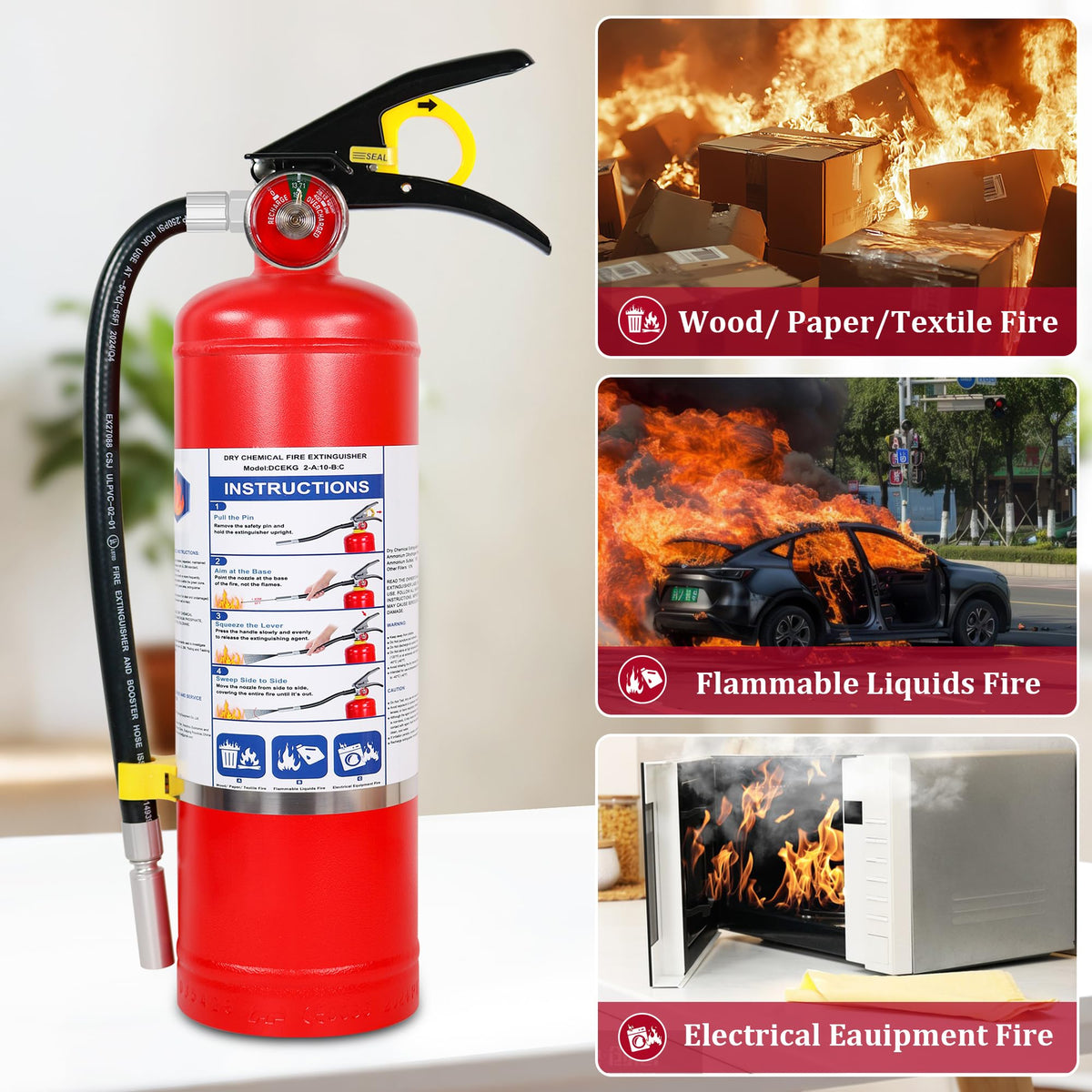 2-Pack 5 lb ABC Dry Chemical Fire Extinguishers U833749