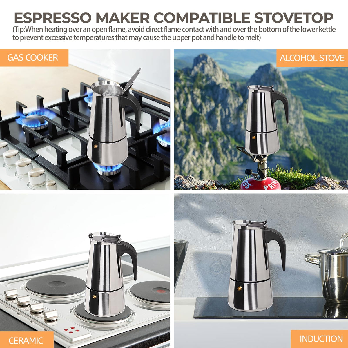 12 Cup Stainless Steel Moka Pot C84001