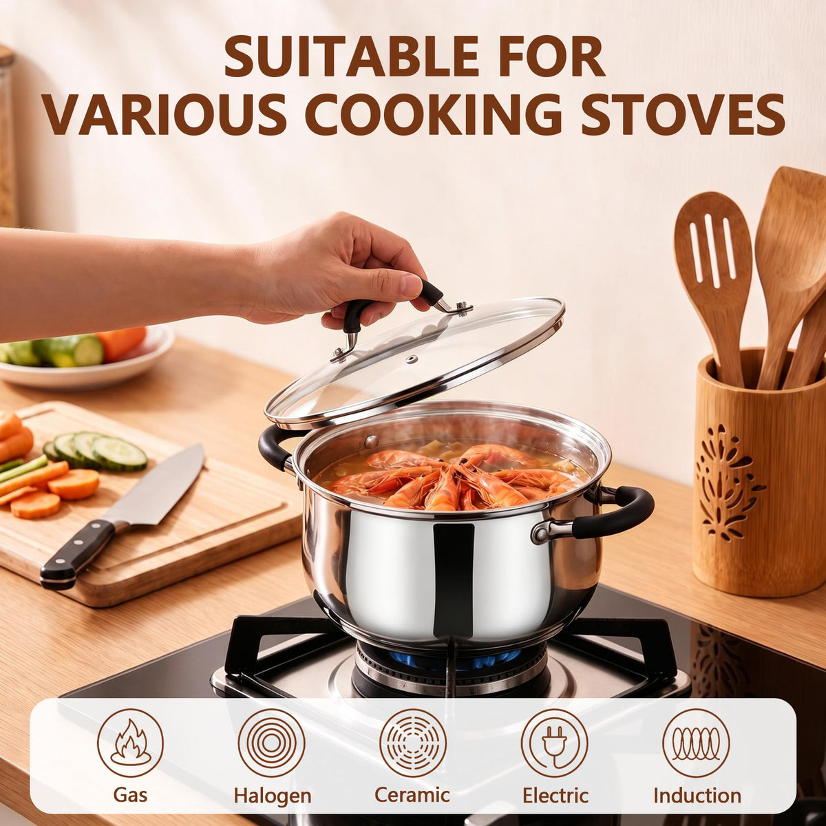 4 Quart Stainless Steel Stock Pot with Lid W624048