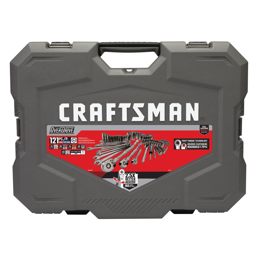 121-Piece Gunmetal Chrome Mechanics Tool Set with Hard Case U966793