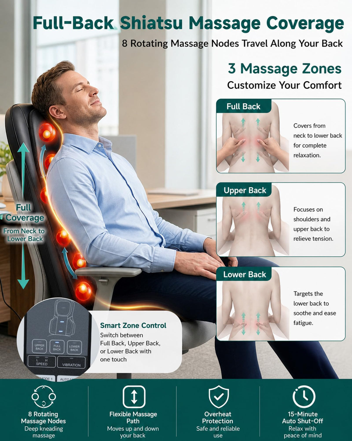 Neck and Back Massager with Heat Q811