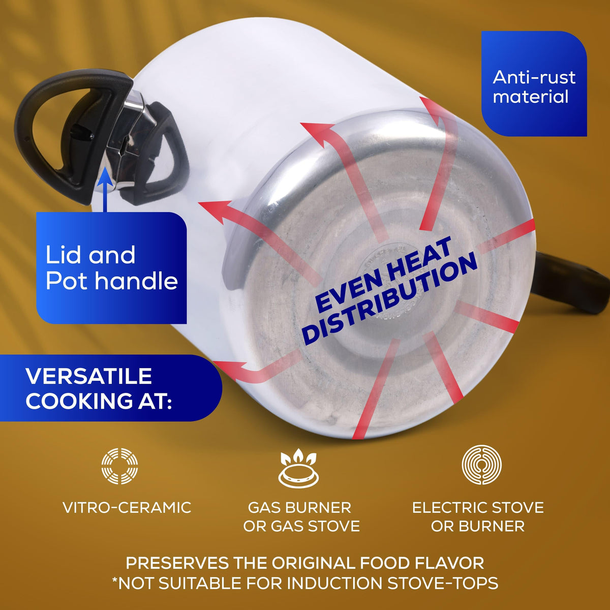 3.7 Qt Aluminum Pressure Pot D165