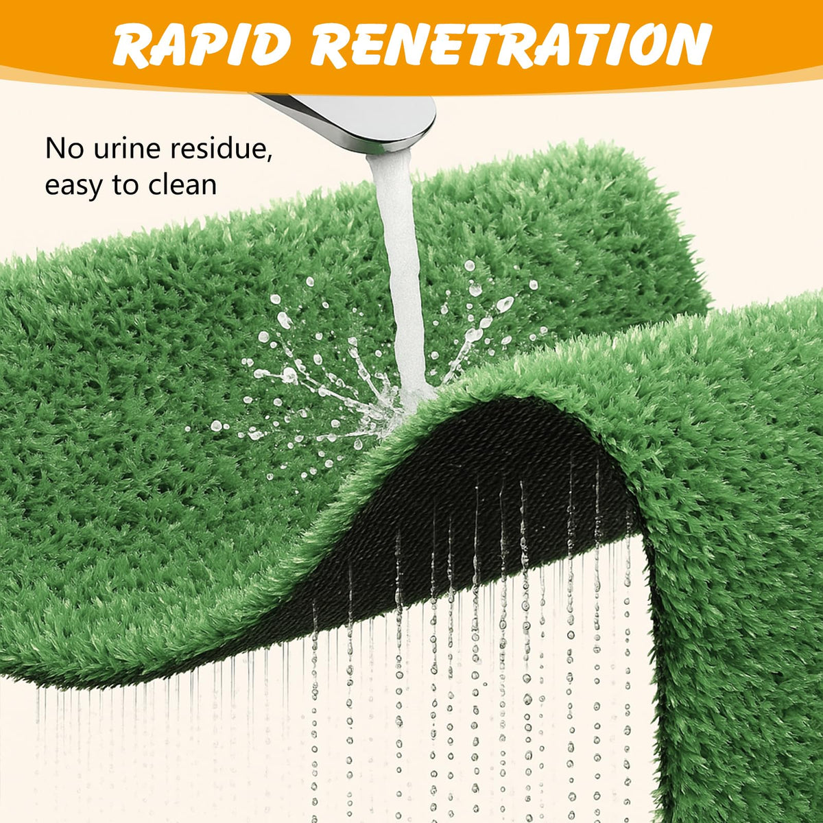 Dog Grass Pad with Tray, 35 x 23 in, 2 Replacement Turf Pads A729949
