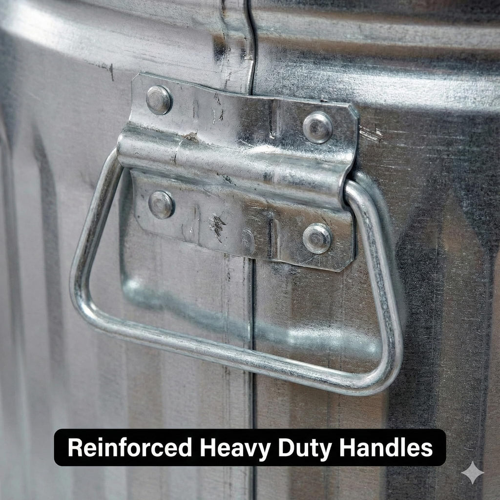 31 Gallon Galvanized Steel Locking Lid Trash Can N895680