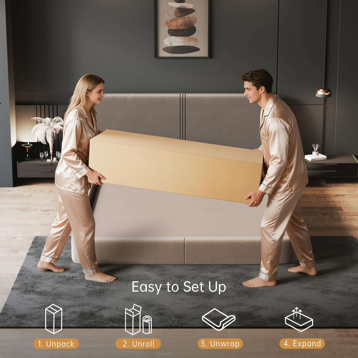 Queen Size 12 Inch Hybrid Memory Foam Pocket Spring Medium Firm Mattress V2712