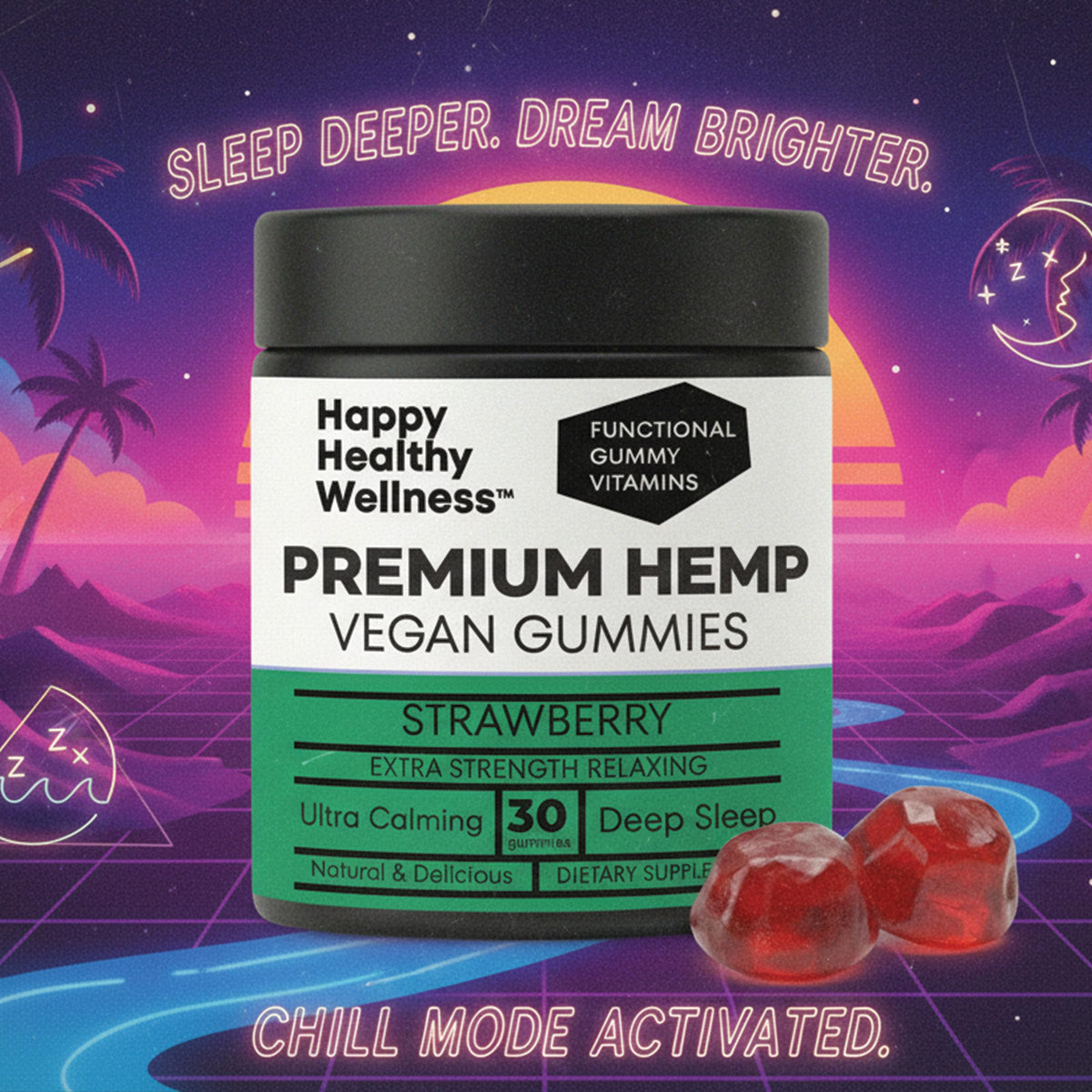 Strawberry Hemp Gummies 60 Count F253563