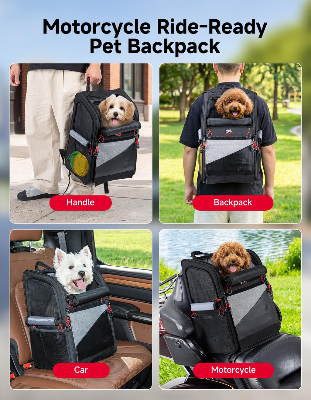 Expandable Motorcycle Dog Carrier E86164
