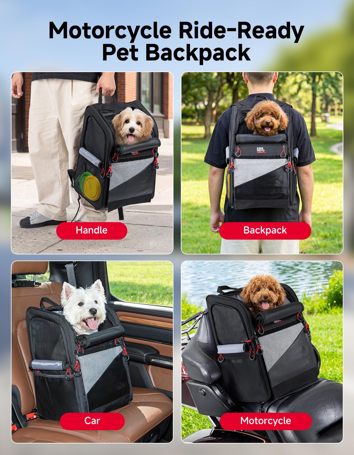 Expandable Motorcycle Dog Carrier E86164