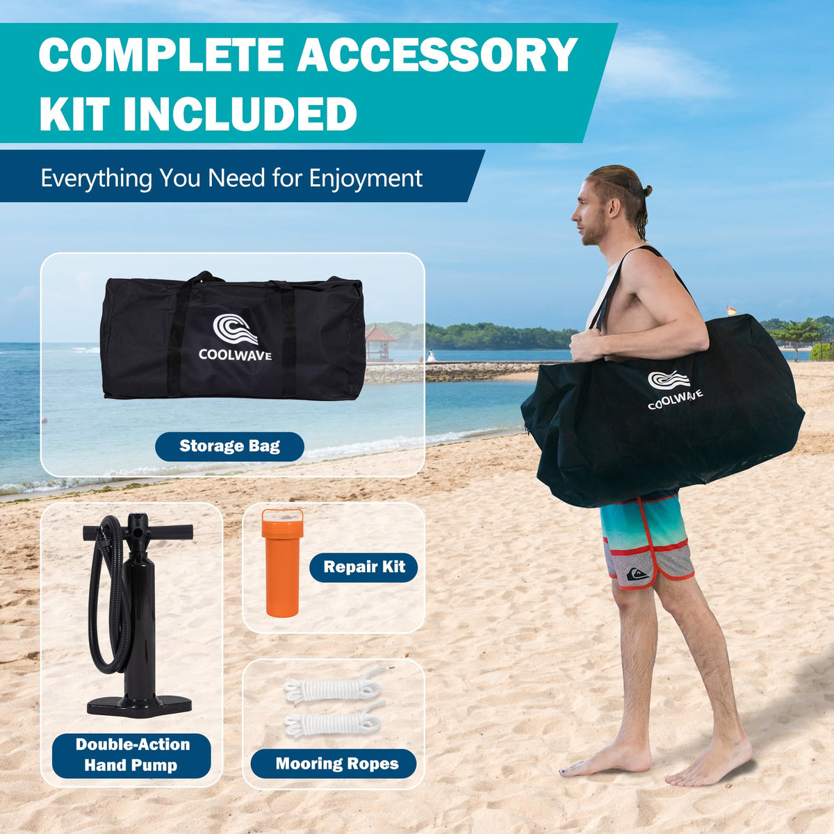 Inflatable Water Hammock Floating Dock with Cup Holders V7595