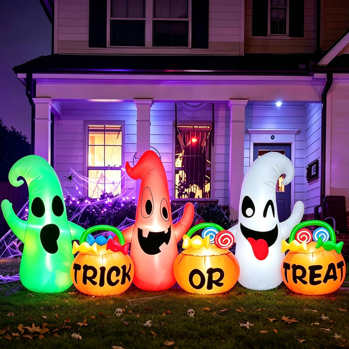 8 Ft Halloween Inflatable Ghosts Decoration E7702