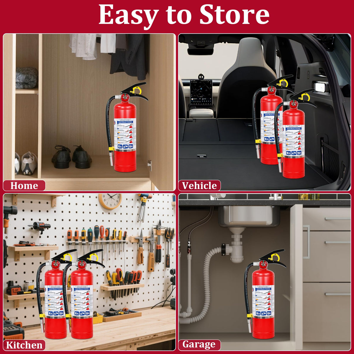 2-Pack 5 lb ABC Dry Chemical Fire Extinguishers U833749