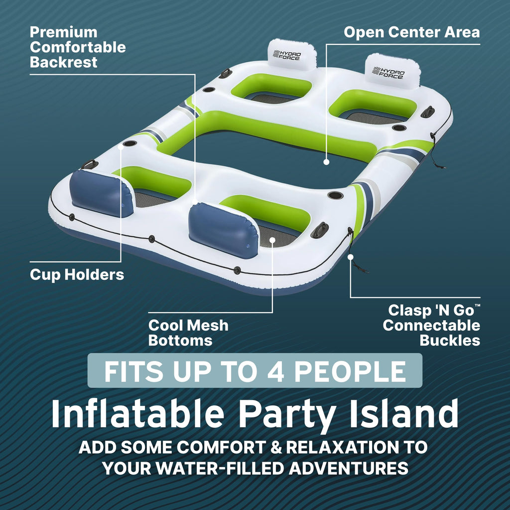4 Person Inflatable Lounger with Cup Holders U4170