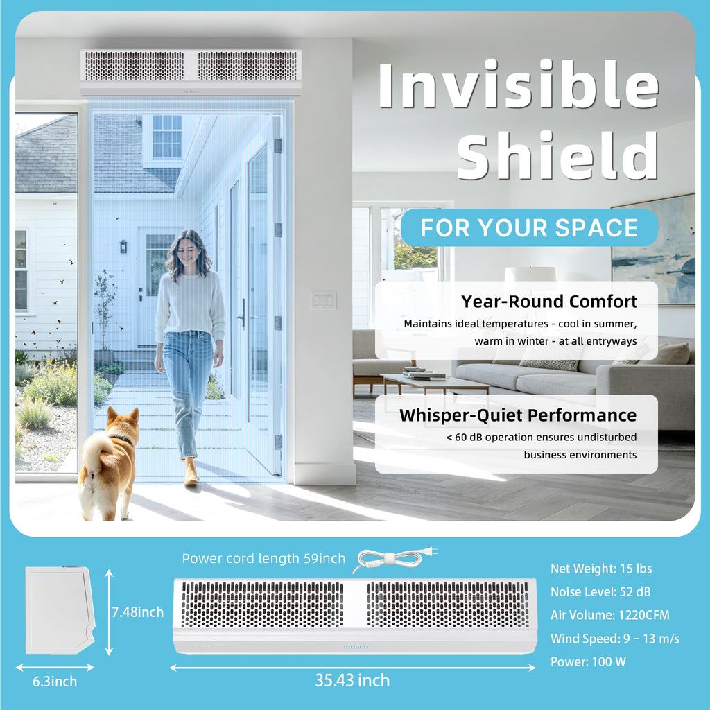 36'' Wall-Mounted 2-Speed Air Curtain V4002