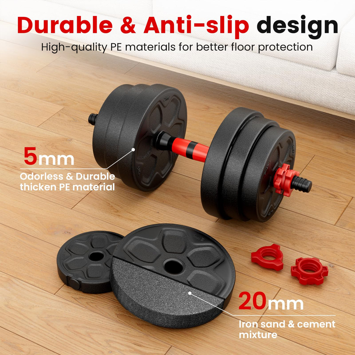Adjustable 5-in-1 Dumbbell Set with Connector N501452