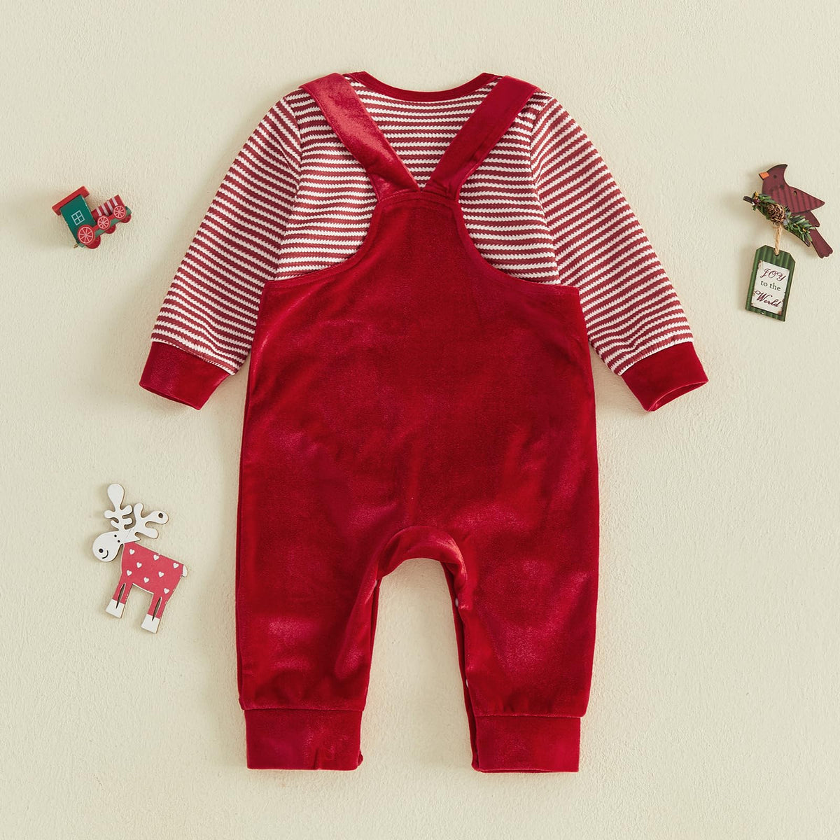Christmas Baby Boy Outfit Romper Overalls Set A43740