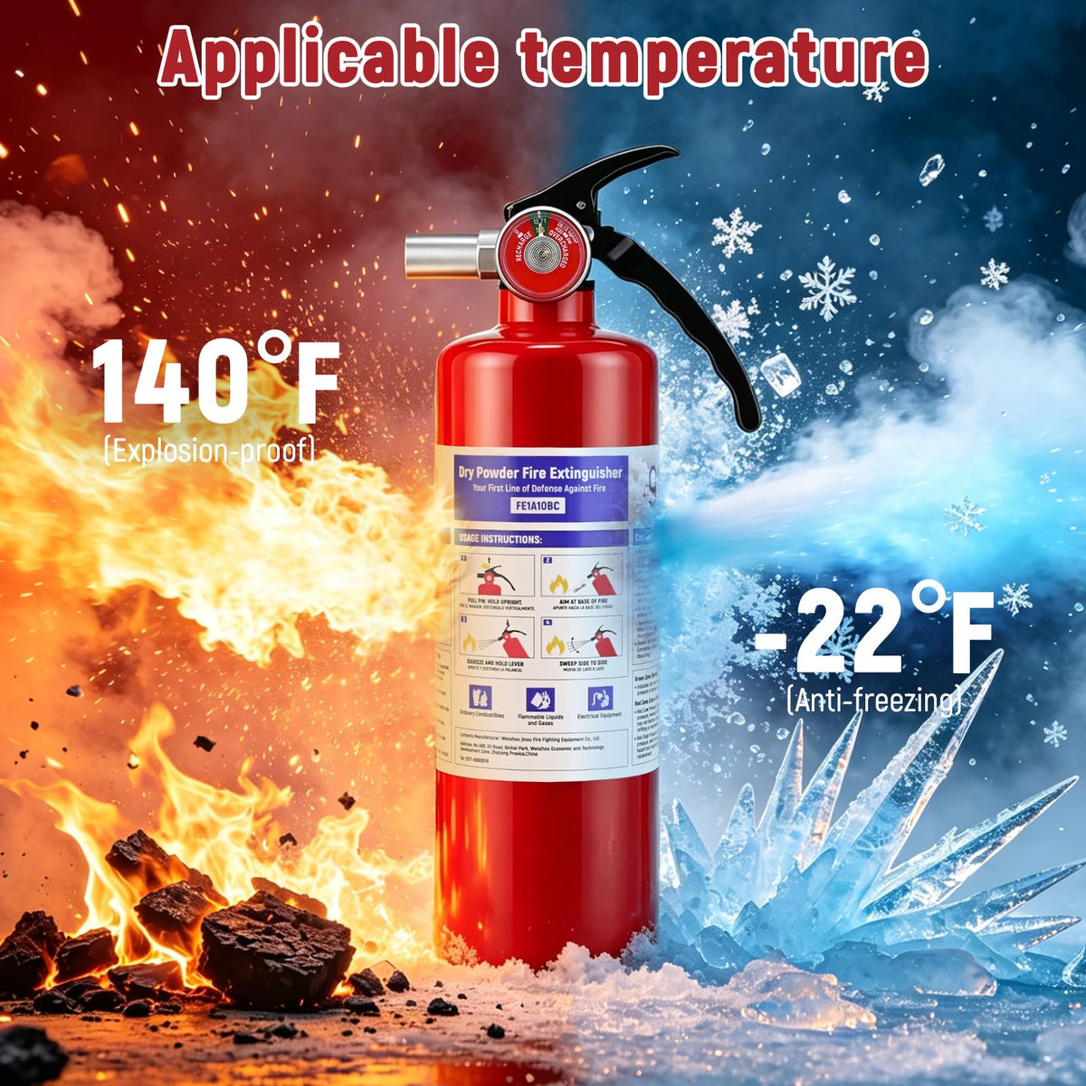 2 Pack 2.5LB ABC Dry Powder Fire Extinguisher J601