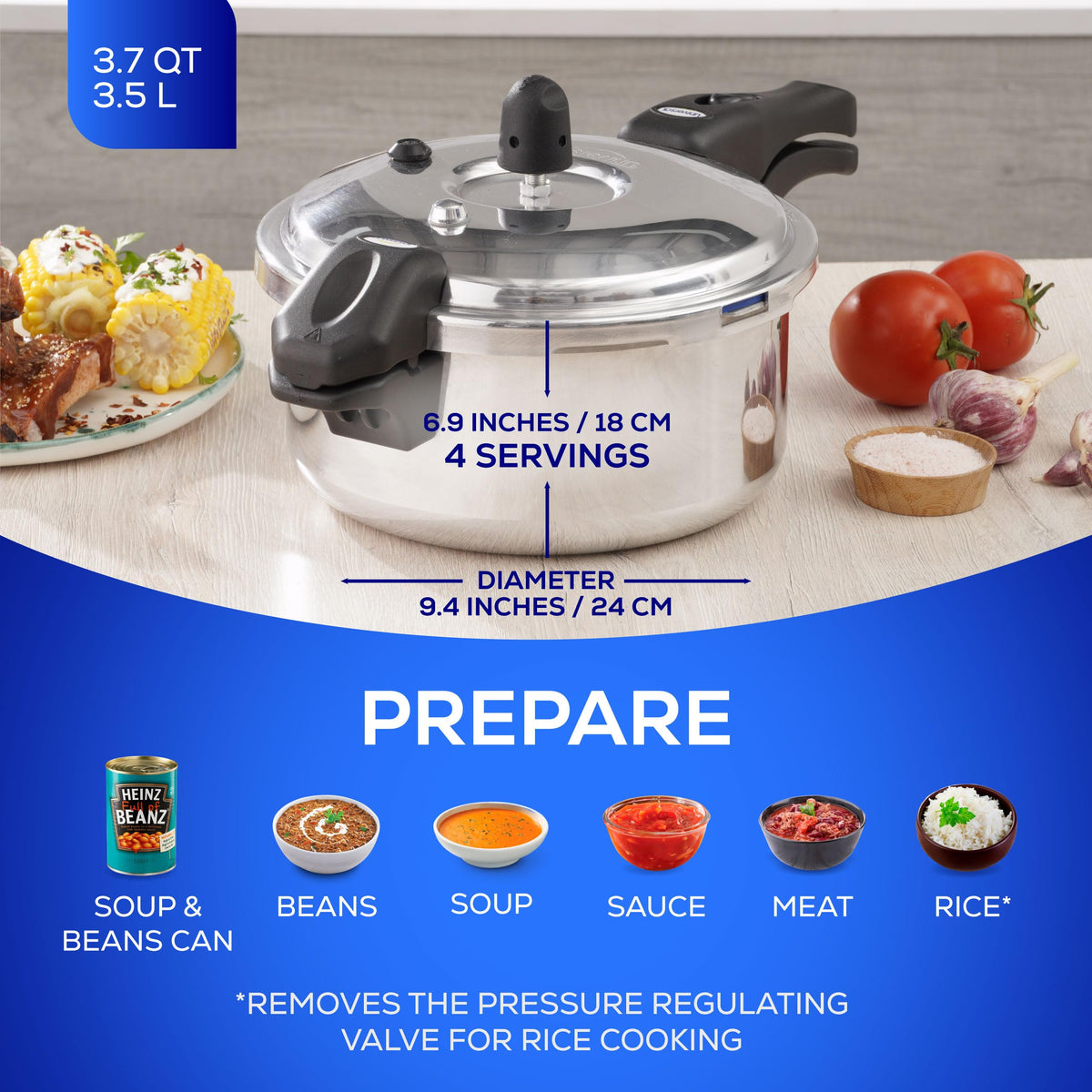 3.7 Qt Aluminum Pressure Pot D165
