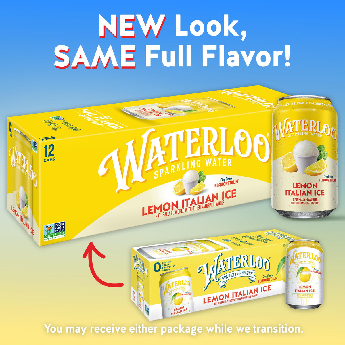 Lemon Italian Ice Sparkling Water 12 Fl Oz Cans Pack of 12 M719