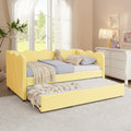 Twin Size Linen Upholstered Daybed with Trundle D742