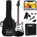 39in Full Size Beginner Electric Guitar Starter Kit with Case, Amp, Strings, Pick - Jet Black D234423