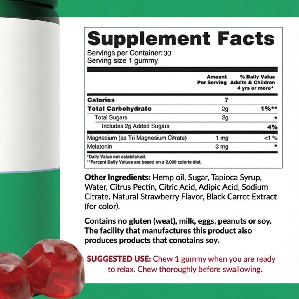 Strawberry Hemp Gummies 60 Count F253563
