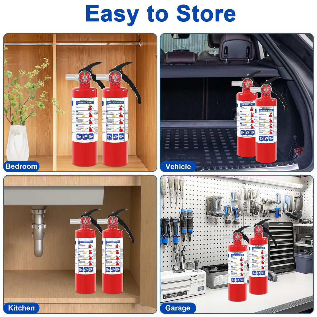 4 Pack ABC Dry Chemical Fire Extinguishers M93251