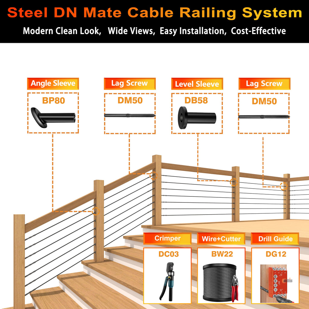Black Stainless Steel Cable for Railing 220FT 1/8" T316 Wire Rope E20110