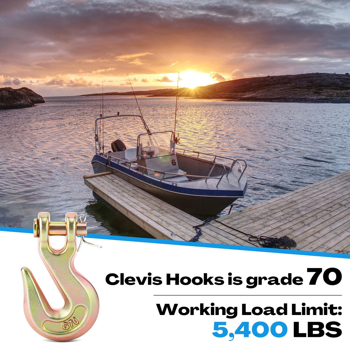 15 Pack 3/8 Inch Grade 70 Forged Steel Clevis Grab Hooks I484698