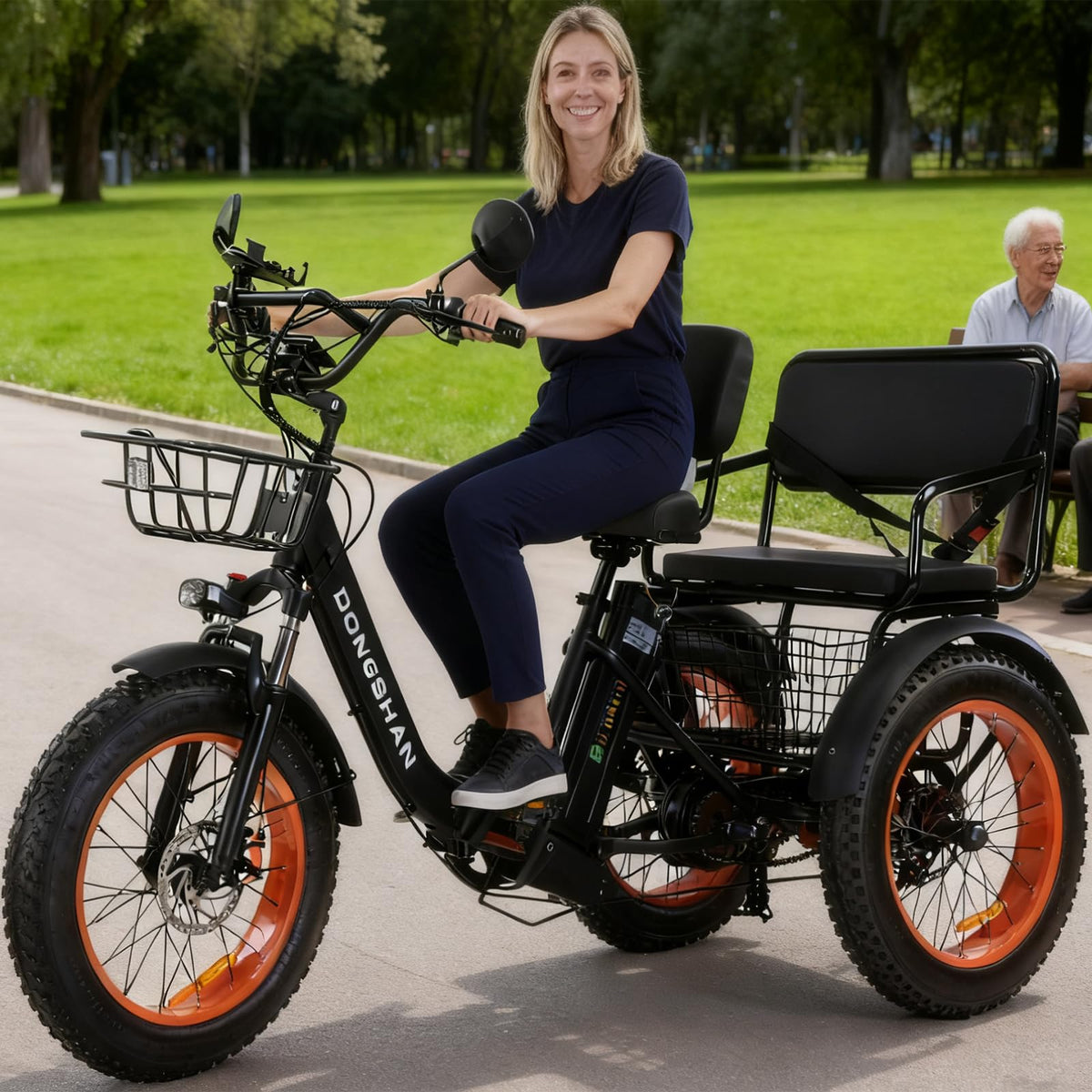 20"x4.0" Fat Tire 750W Folding Electric Tricycle 48V 15Ah Aluminum 7-Speed E5252