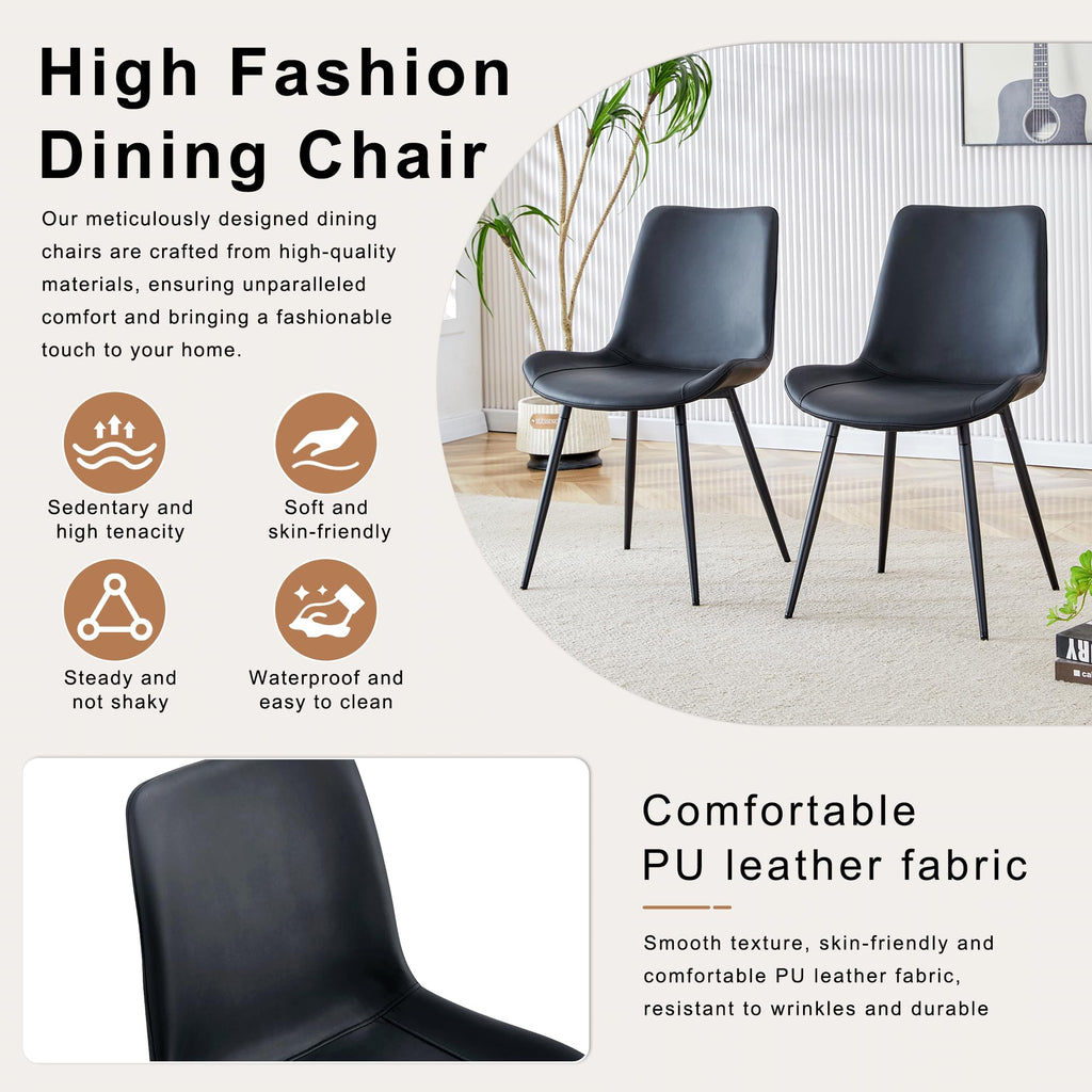 Walnut 9 Piece Dining Table Set with 8 Black Upholstered Chairs V73626