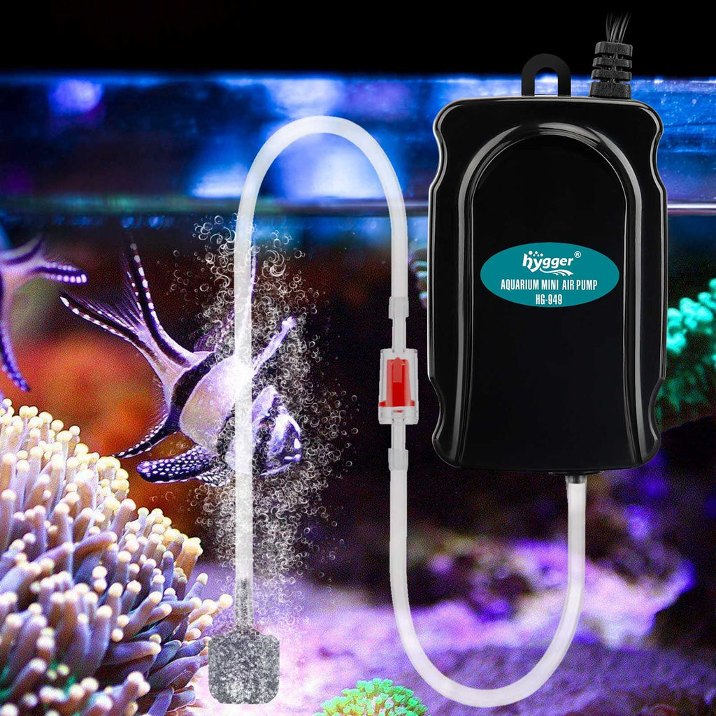 Mini Aquarium Air Pump Kit 1W for 2-20 Gallon Fish Tank with Air Tube Y30605