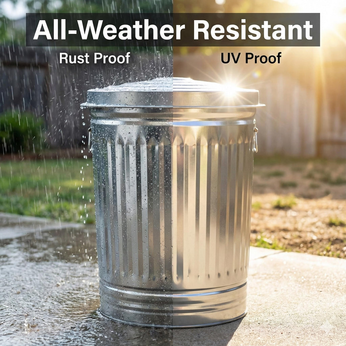 31 Gallon Galvanized Steel Locking Lid Trash Can N895680