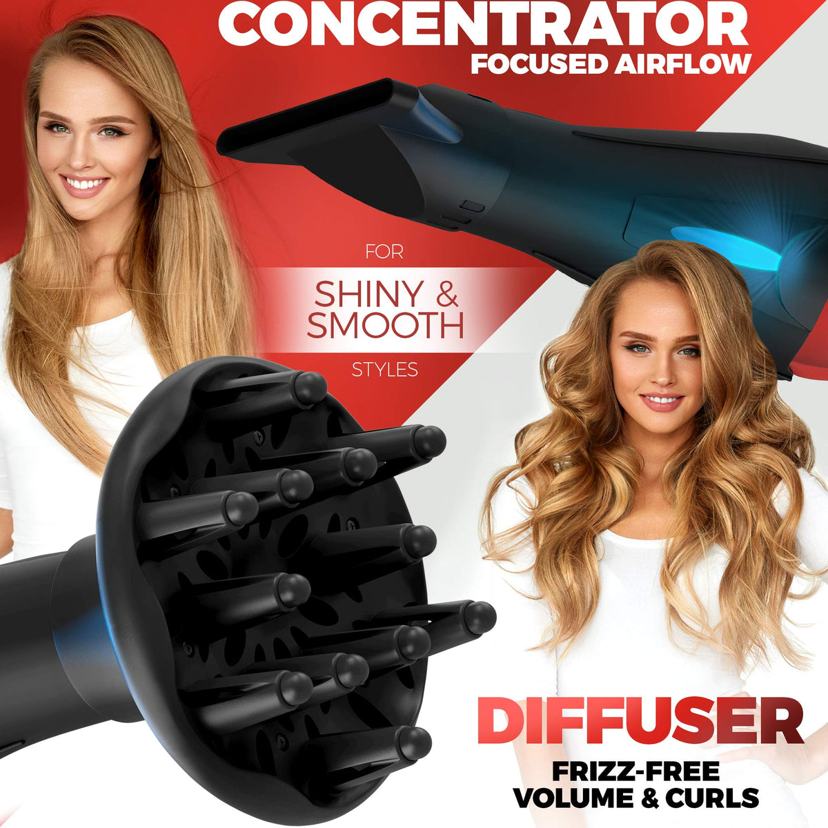 Ionic Curly Hair Dryer with Diffuser C51201