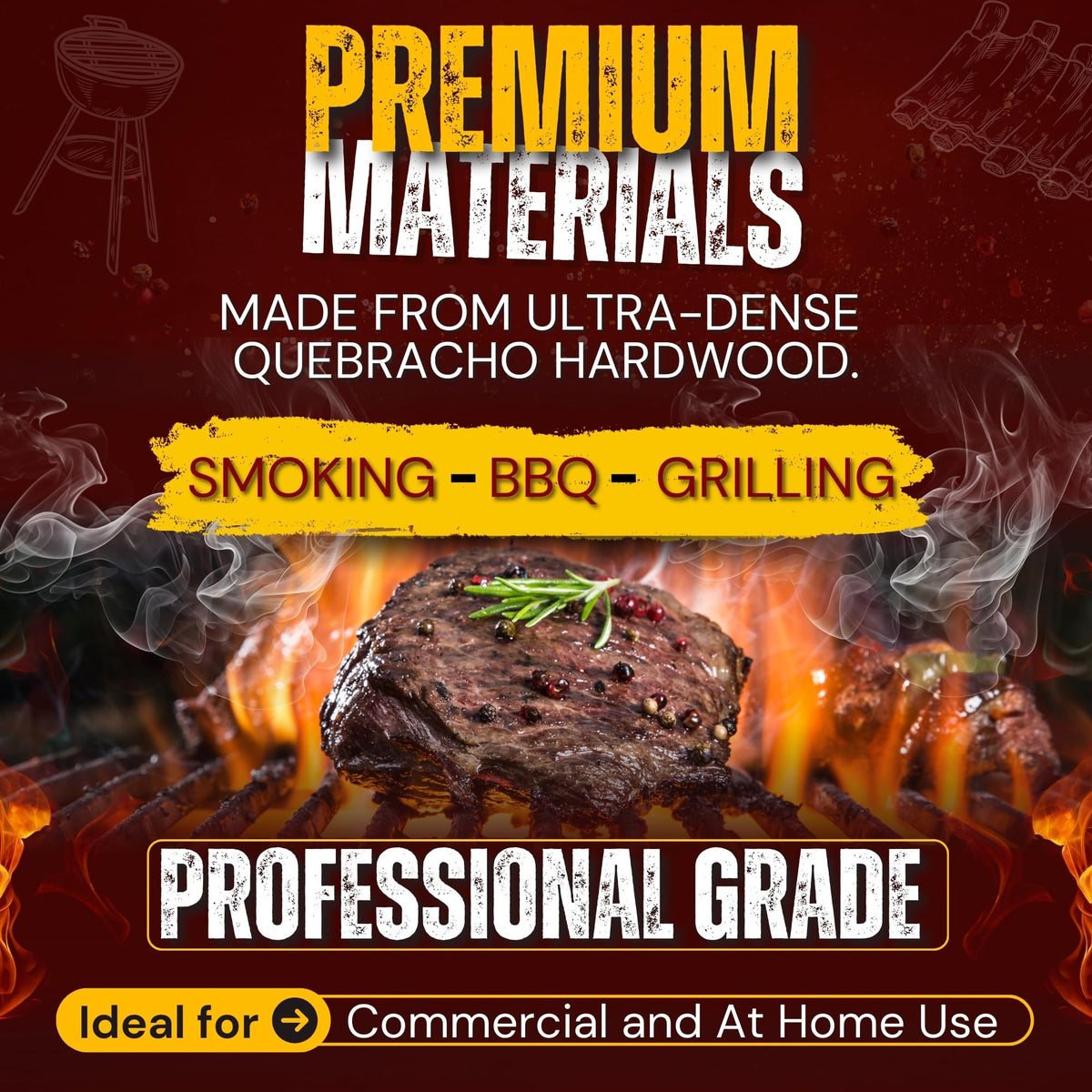 Extra Large Lump Charcoal White Quebracho Wood 33lb G133763
