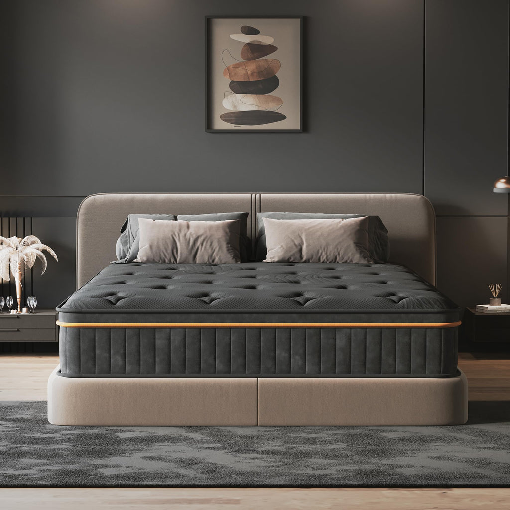 Queen Size 12 Inch Hybrid Memory Foam Pocket Spring Medium Firm Mattress V2712