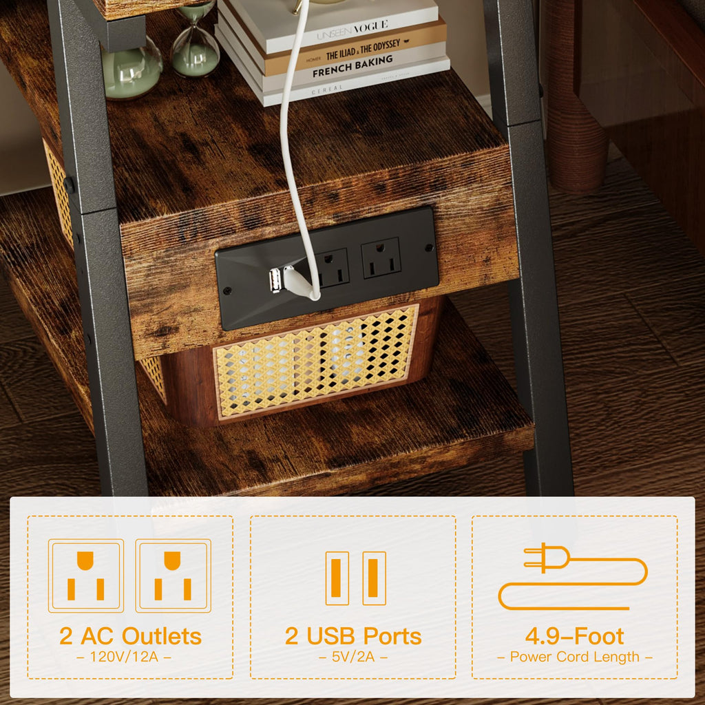 3-Tier Side Table with Charging Station E8785
