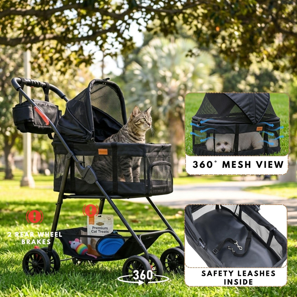 3 in 1 Pet Stroller with Detachable Carrier Z4171