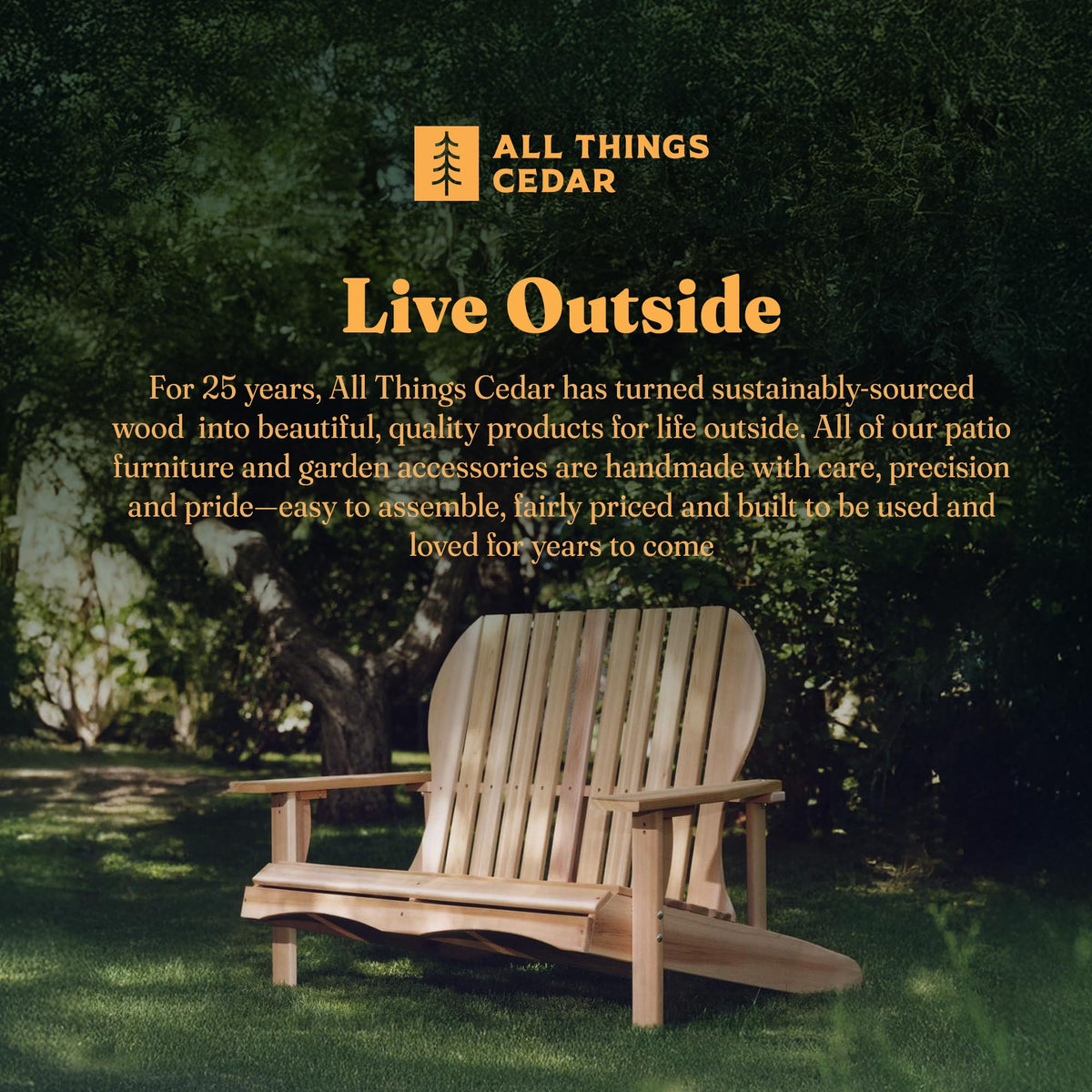 Adirondack Loveseat with Curved Armrests N28425