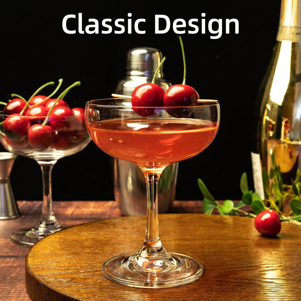 Champagne Glasses Set of 6 Crystal Cocktail Glasses 7 oz O35782