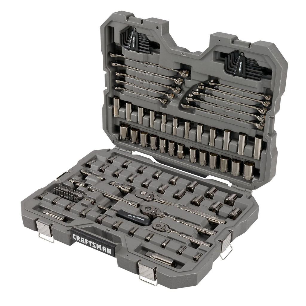 121-Piece Gunmetal Chrome Mechanics Tool Set with Hard Case U966793