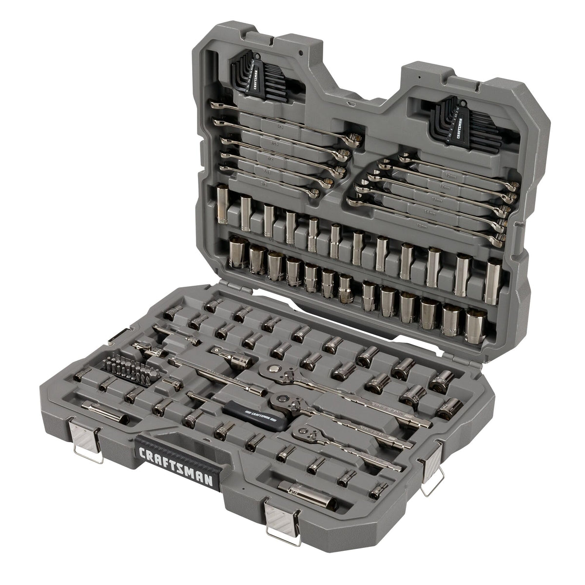 121-Piece Gunmetal Chrome Mechanics Tool Set with Hard Case U966793