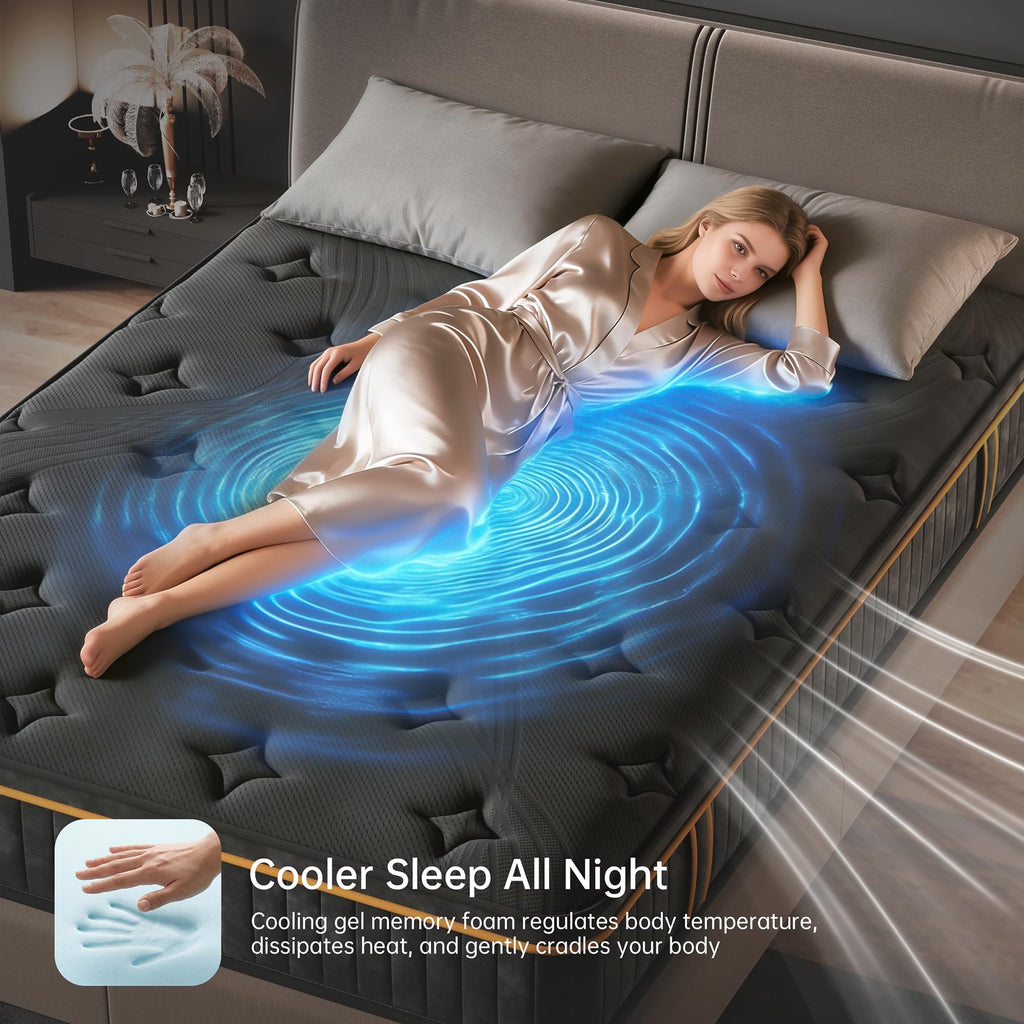 Queen Size 12 Inch Hybrid Memory Foam Pocket Spring Medium Firm Mattress V2712