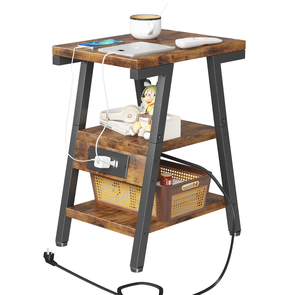 3-Tier Side Table with Charging Station E8785