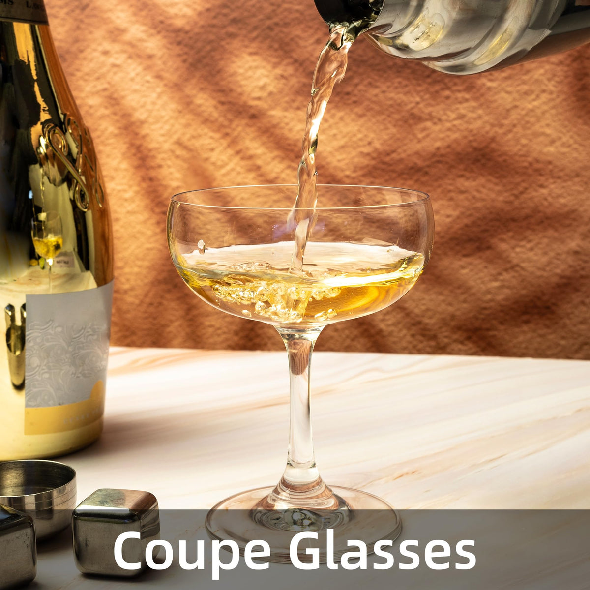 Champagne Glasses Set of 6 Crystal Cocktail Glasses 7 oz O35782