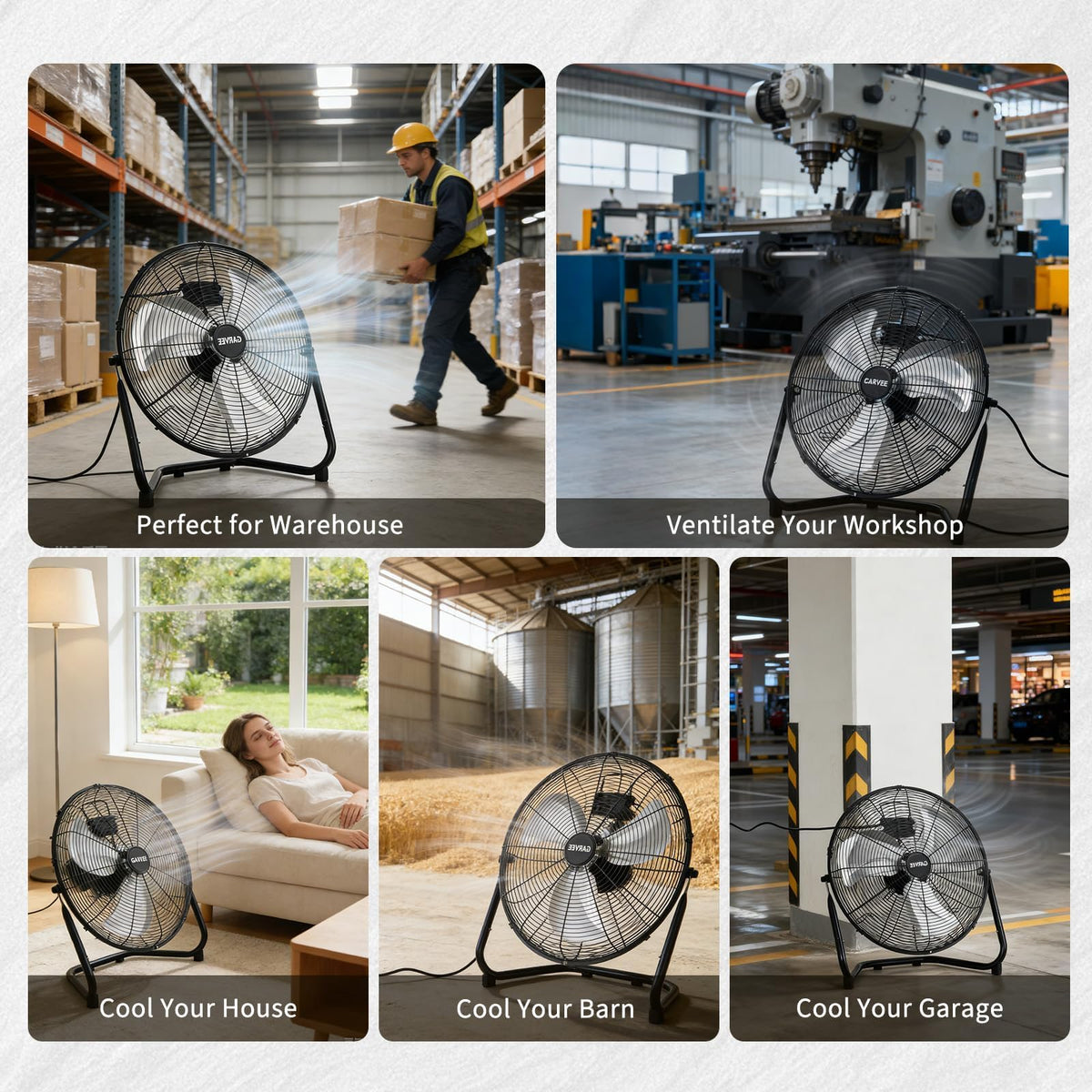 20 Inch 3 Speed High Velocity Industrial Floor Fan P957