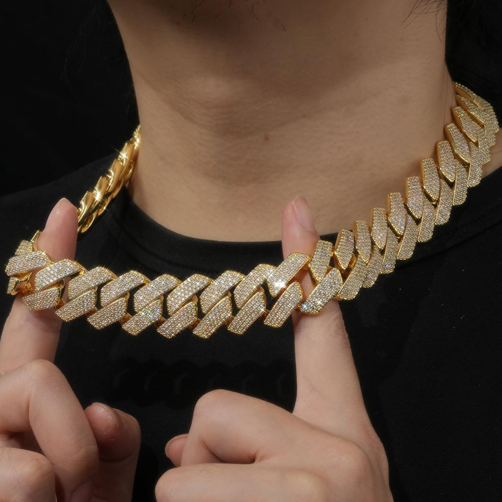 Miami Cuban Link Chain with 5A CZ 18K Gold Plated O75885
